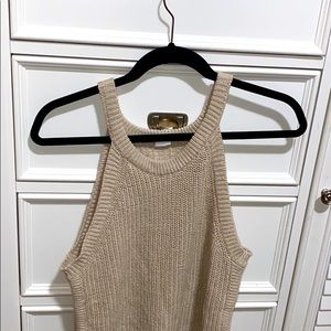 Knitted tan color straped striped shirt